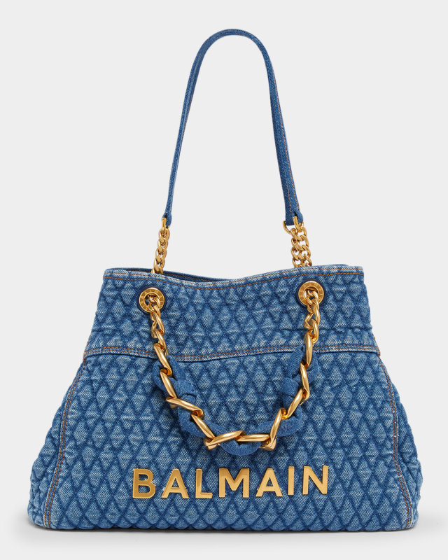 1945 Shoulder Bag in Grid Quilted Denim
